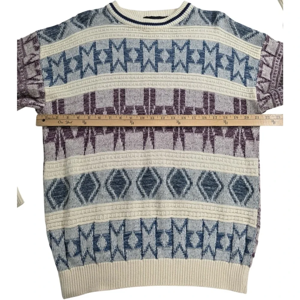 Vtg 90s Botany500 Professorcore Sweater Mens Large Grandpacore Abstract Knit